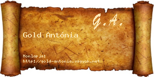 Gold Antónia névjegykártya